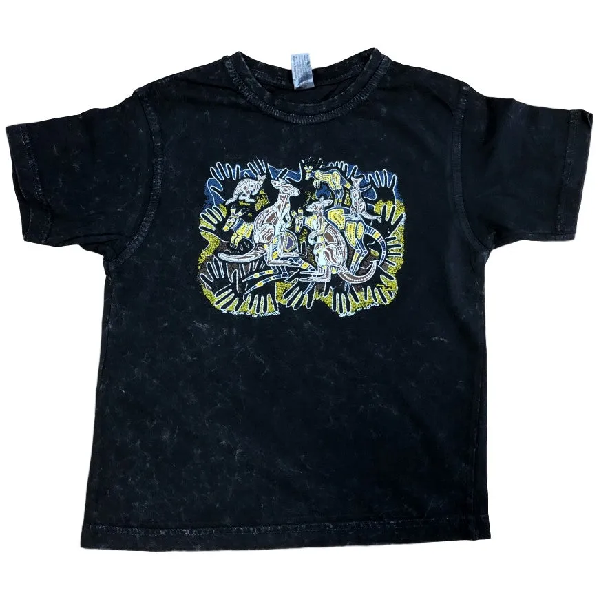 Kangaroo Survival Childrens T-Shirt (Black Stonewash) *Limited Edition*