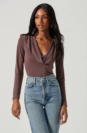 Kimberly Cowl Neck Long Sleeve Bodysuit