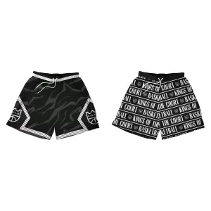 KOTC - Black Ops Diamond / Text Stripe Mesh Shorts