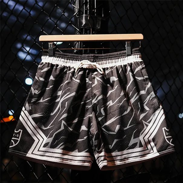 KOTC - Black Ops Diamond / Text Stripe Mesh Shorts