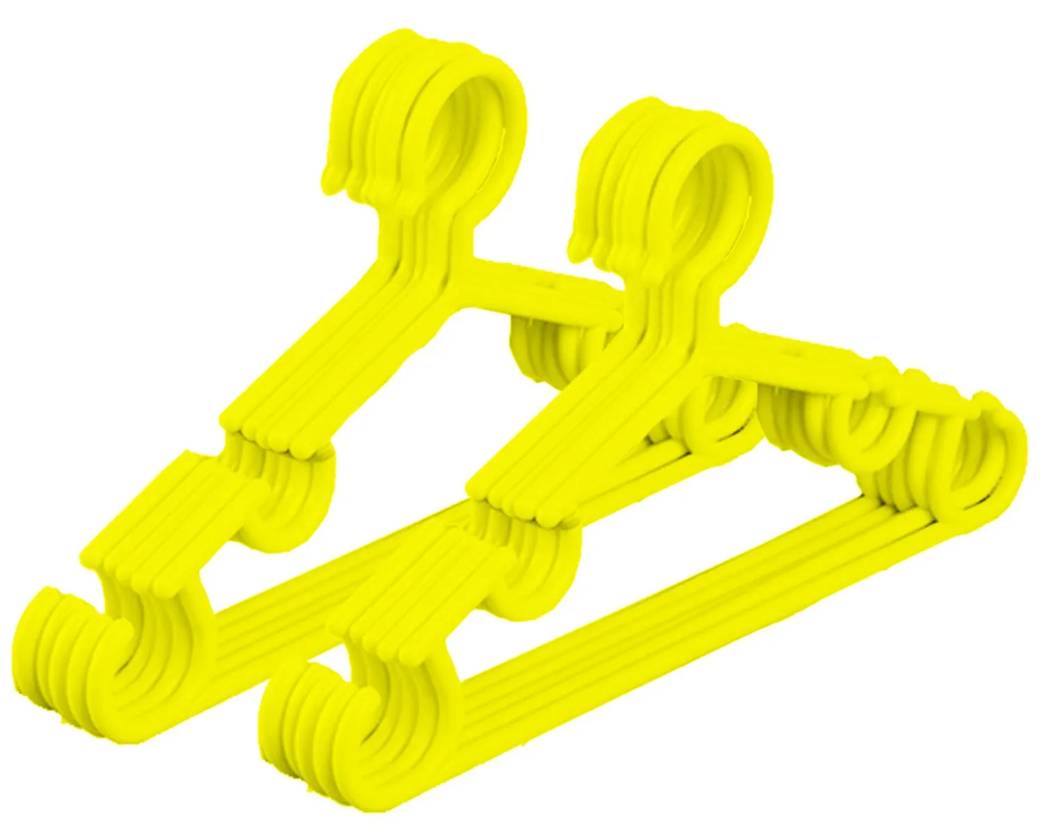 Kuber Industries Exclusive Kids Cloth Hanger|Baby Clothes Hanger Set for Wardrobe|Plastic Hanger|Pack of 10 (Yellow)