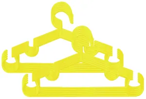 Kuber Industries Exclusive Kids Cloth Hanger|Baby Clothes Hanger Set for Wardrobe|Plastic Hanger|Pack of 10 (Yellow)