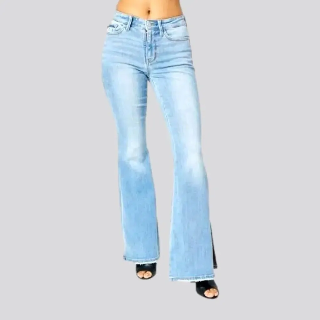 Light-wash sanded jeans
 for women