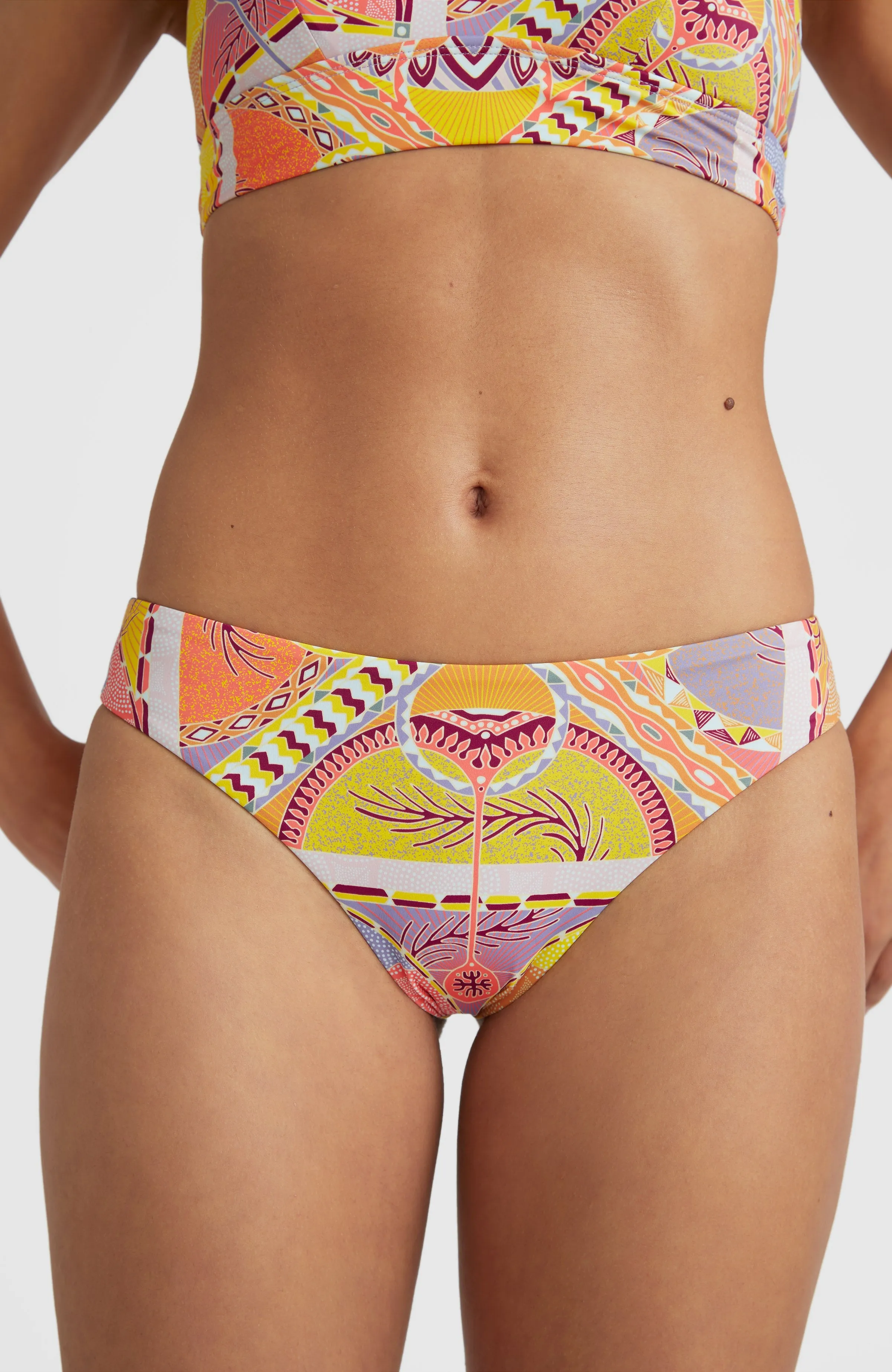 Maoi Bikini Bottoms | Yellow Scarf Print