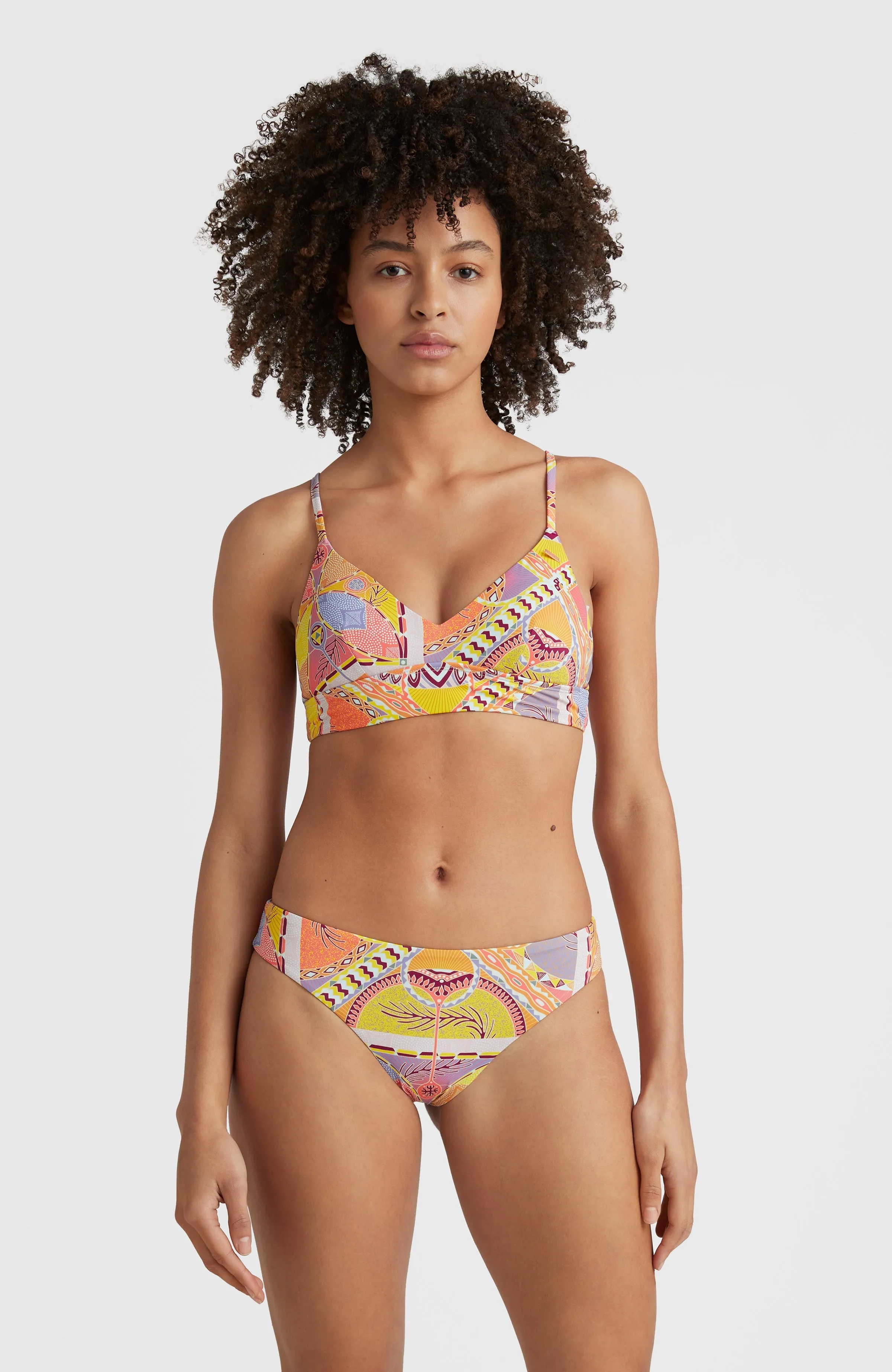 Maoi Bikini Bottoms | Yellow Scarf Print