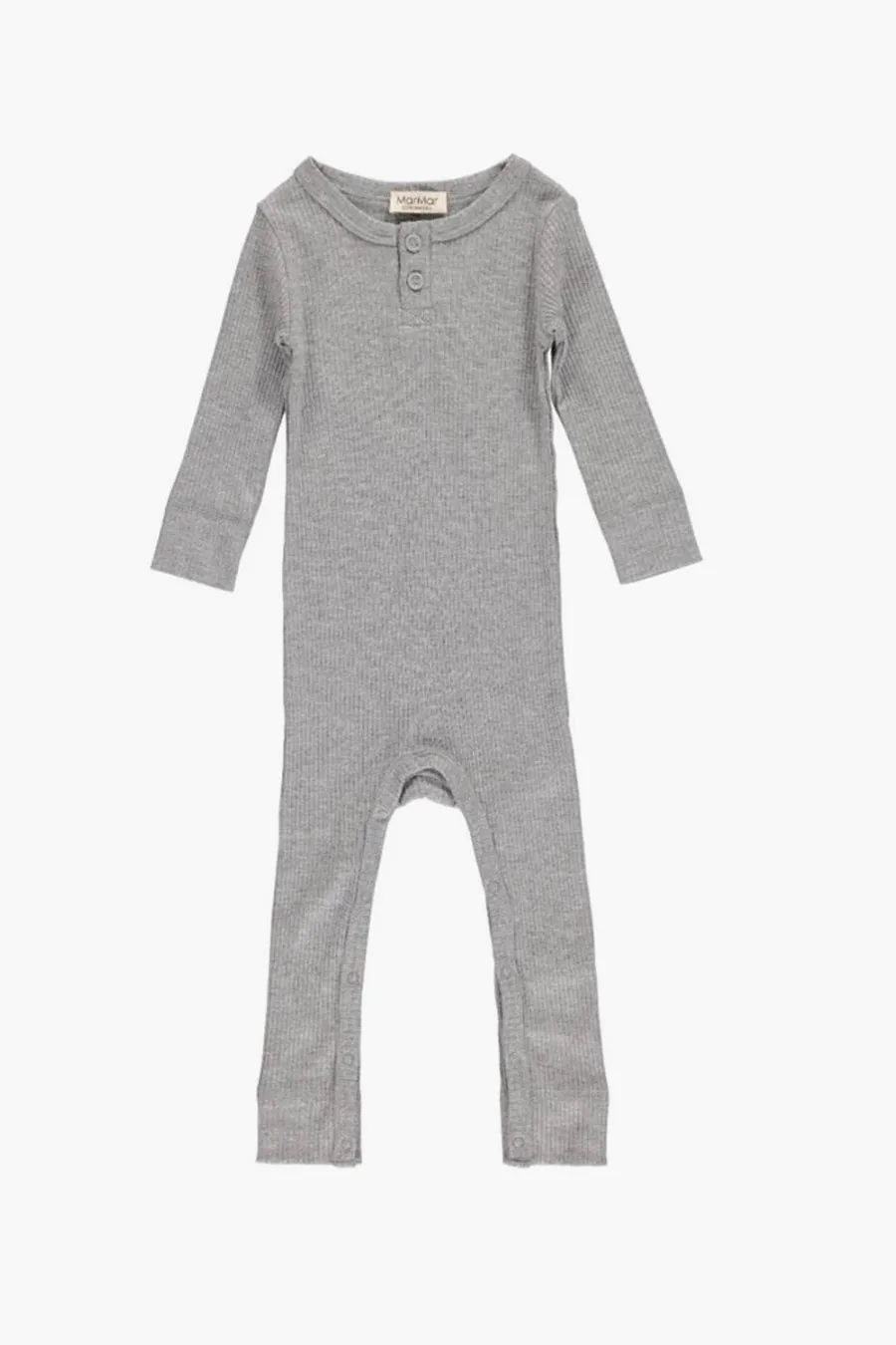 MarMar Copenhagen Ribbed Baby Boys Romper - Grey Melange