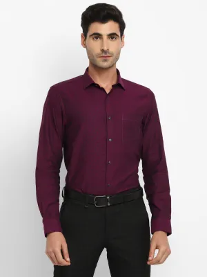 Maroon Cotton Printed Slim Fit Shirts