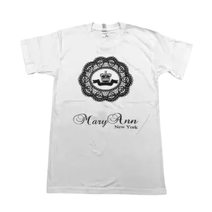 MARYANN Tshirt Mens Small-Large White Logo