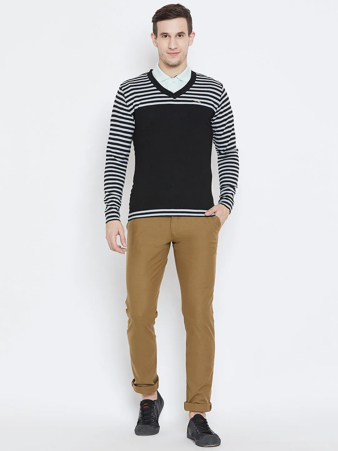 Men Black Casual Sweaters