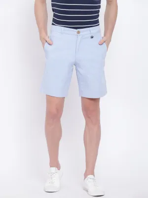 Men Casual Printed Blue Chinos Shorts