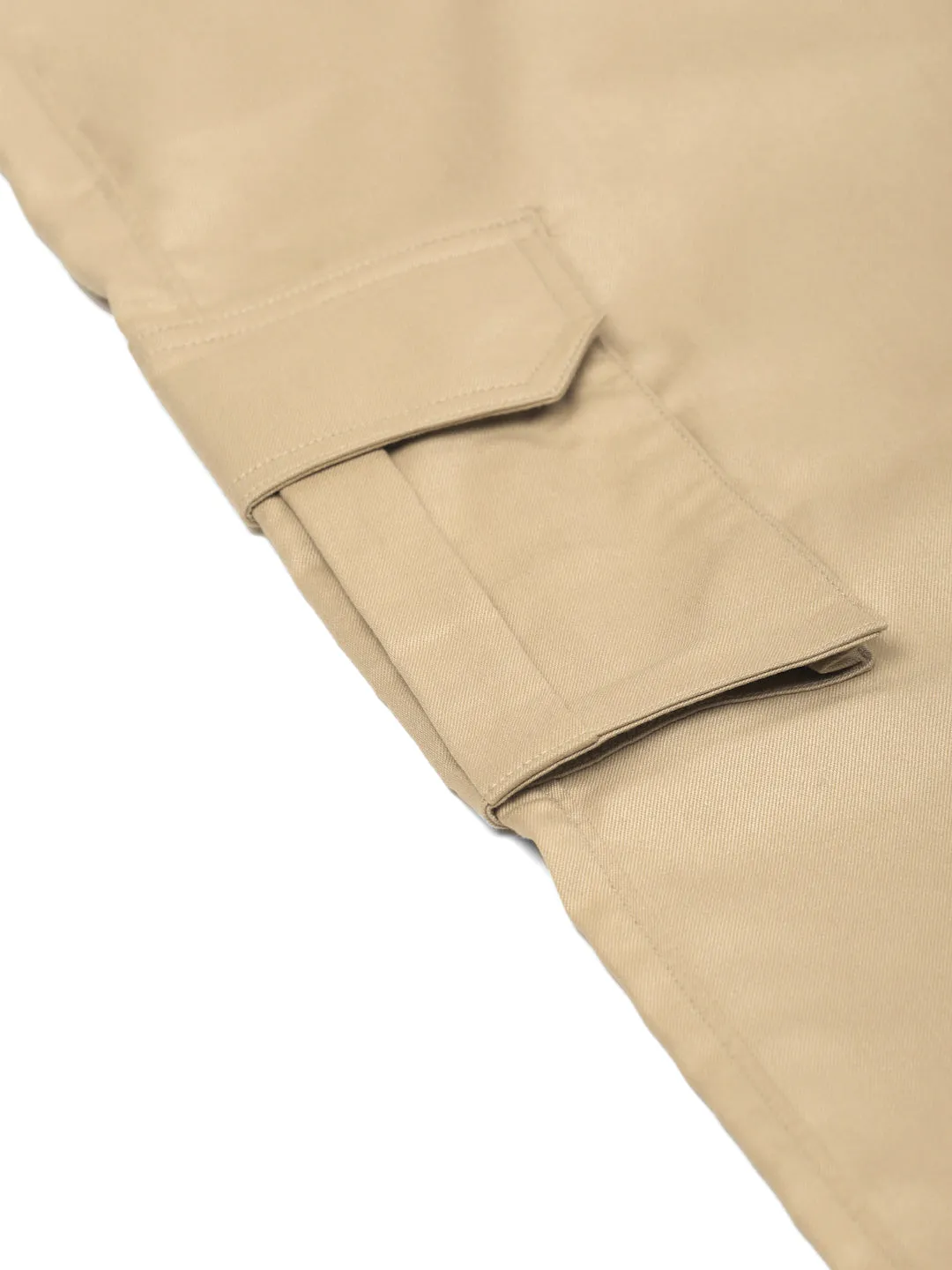 Men's Casual Cotton Solid Cargo Pants ( KGP 154 Beige ) - Jainish