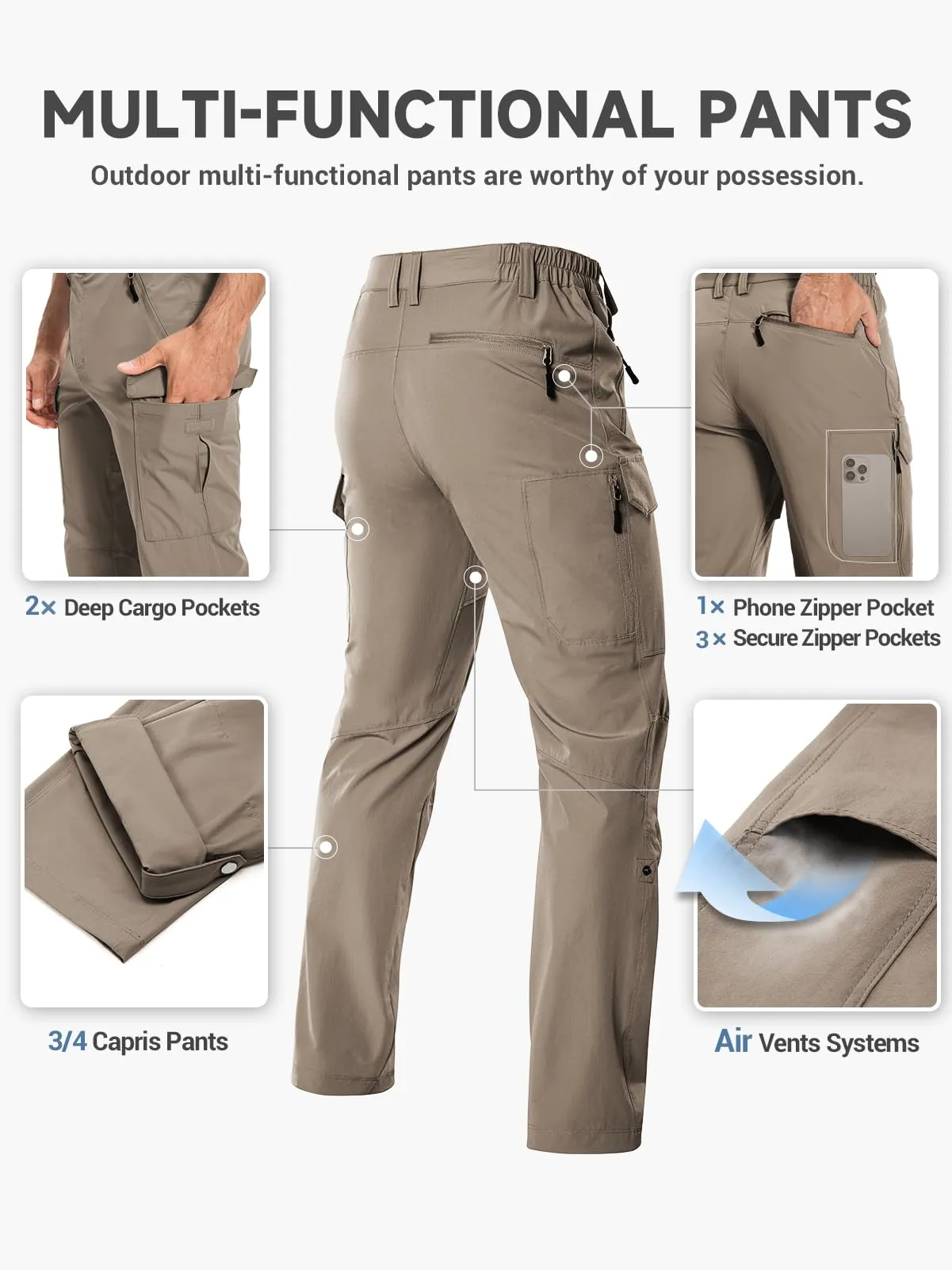 Men's Hiking Cargo Pants 33