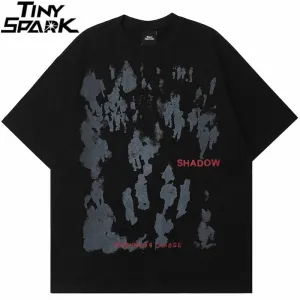 Men's Shadow Letter Printed T-Shirt - Harajuku Cotton Casual Tops