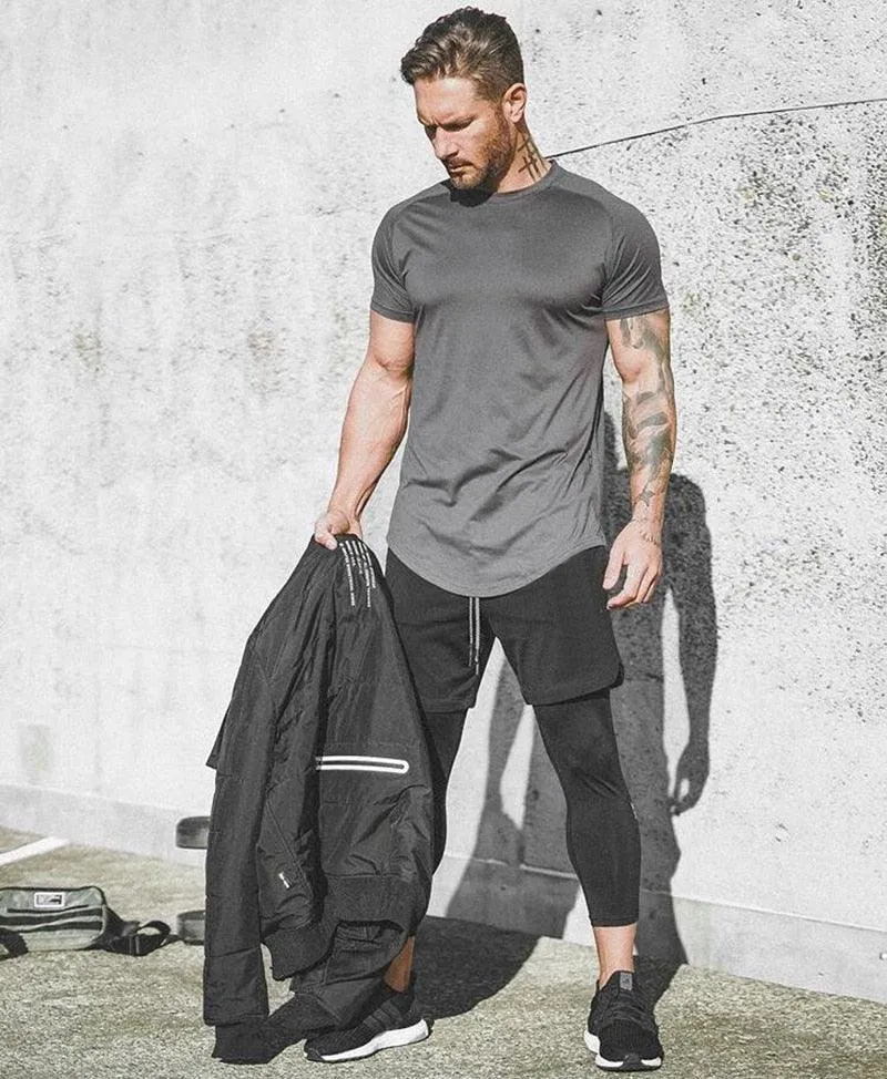 Mesh T-Shirt Clothing - Tight Gyms Mens Summer New Brand - Tops Tees Homme Solid Quick Dry Bodybuilding Fitness Tshirt (TM8)(1U8)(TM7)(1U101)(1U100)