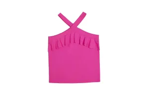 MIA Cross Over Halter Tank in Hot Pink