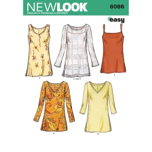 Misses Tops - New Look Sewing Pattern N6086