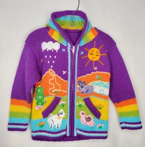 Perucian Sweater - Purple 2-3yr