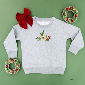 Poinsettia & Winter Flower Cascade (centered & b) - Child Sweater