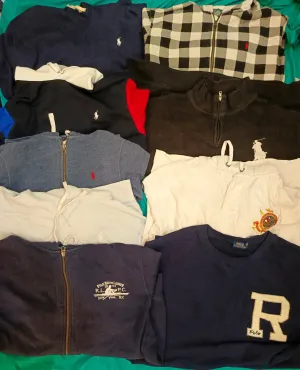 Polo ralph lauren 1/4 and hoodies and round neck sweat shirts