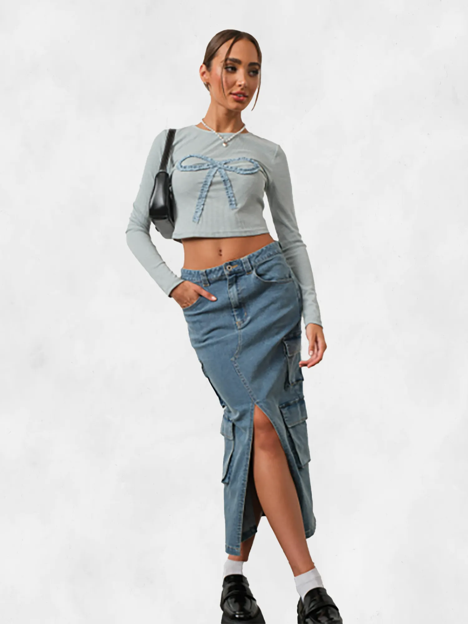 Pretty Garbage Bow Ribbed Knit Top