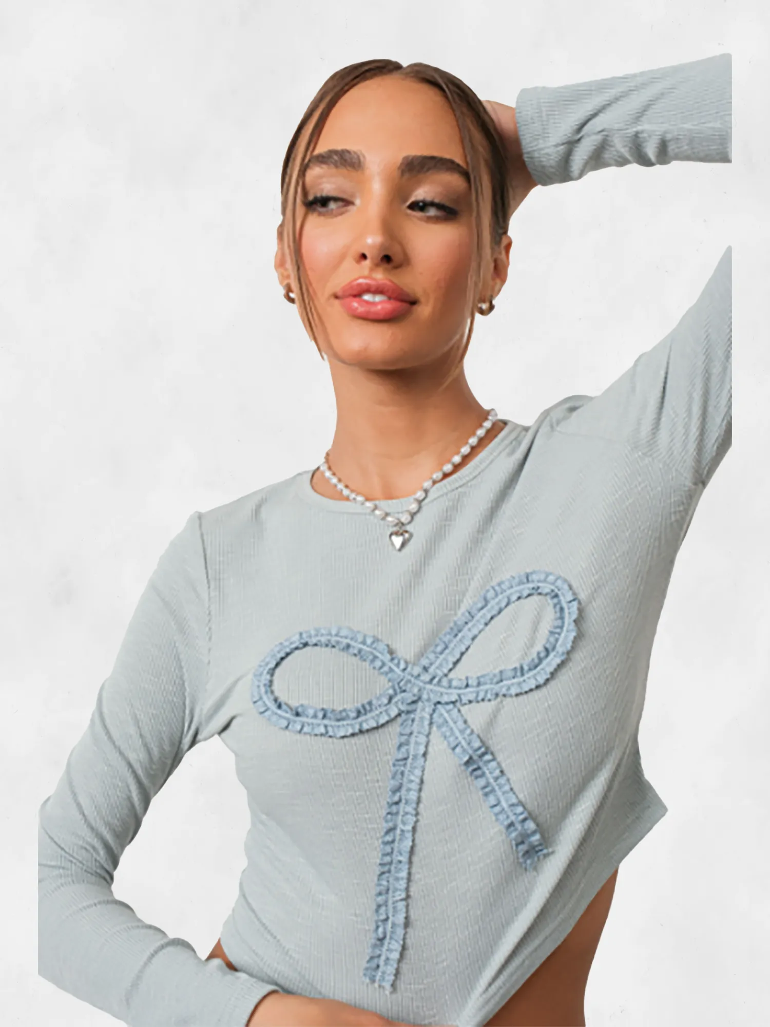 Pretty Garbage Bow Ribbed Knit Top