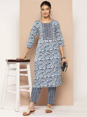 Printed Gotta Patti Cotton Kurta Set