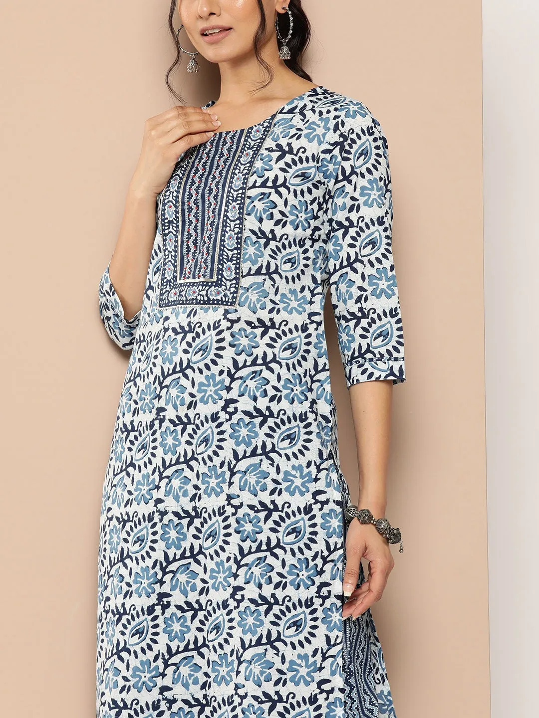 Printed Gotta Patti Cotton Kurta Set