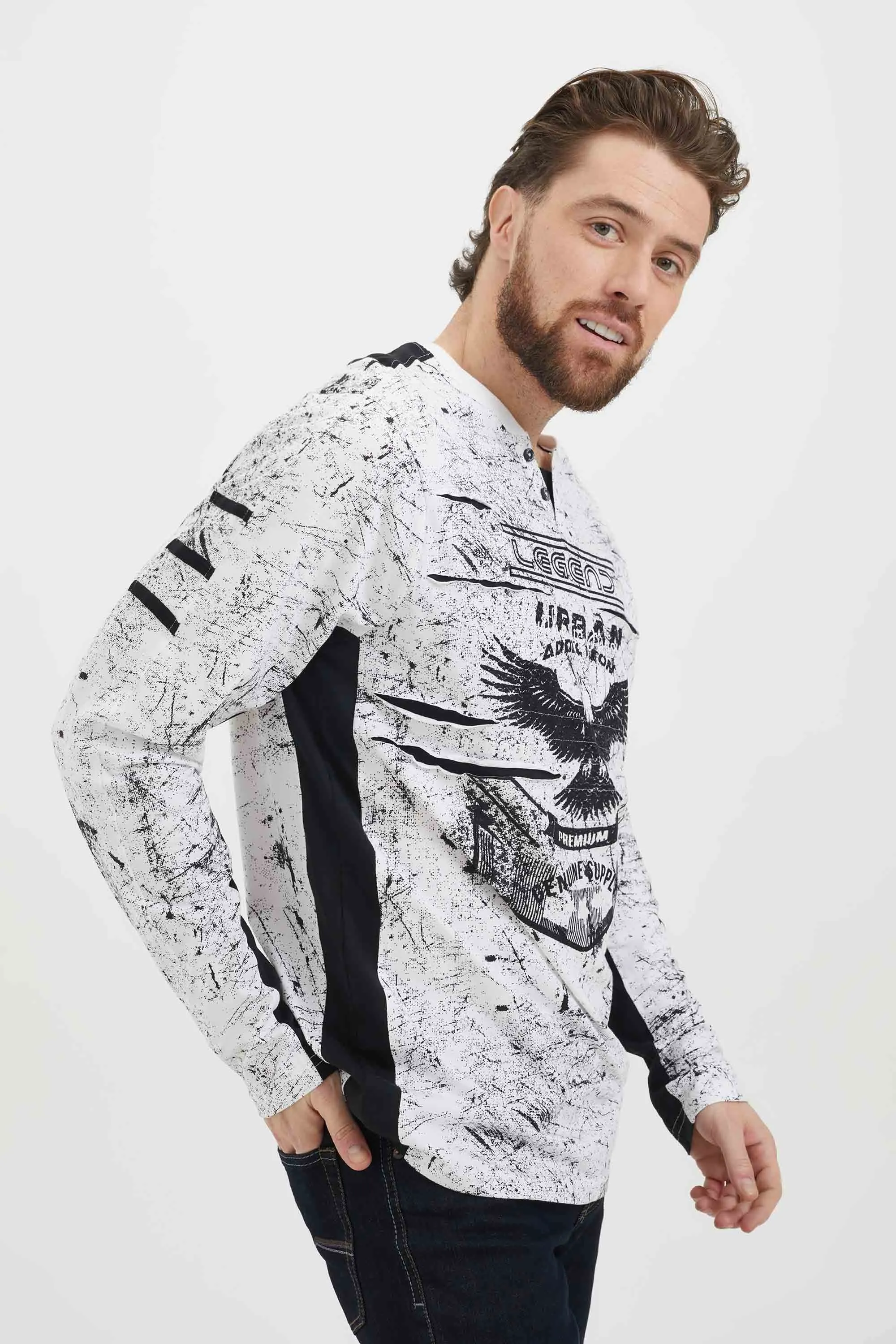 Printed henley Arlo T-shirt