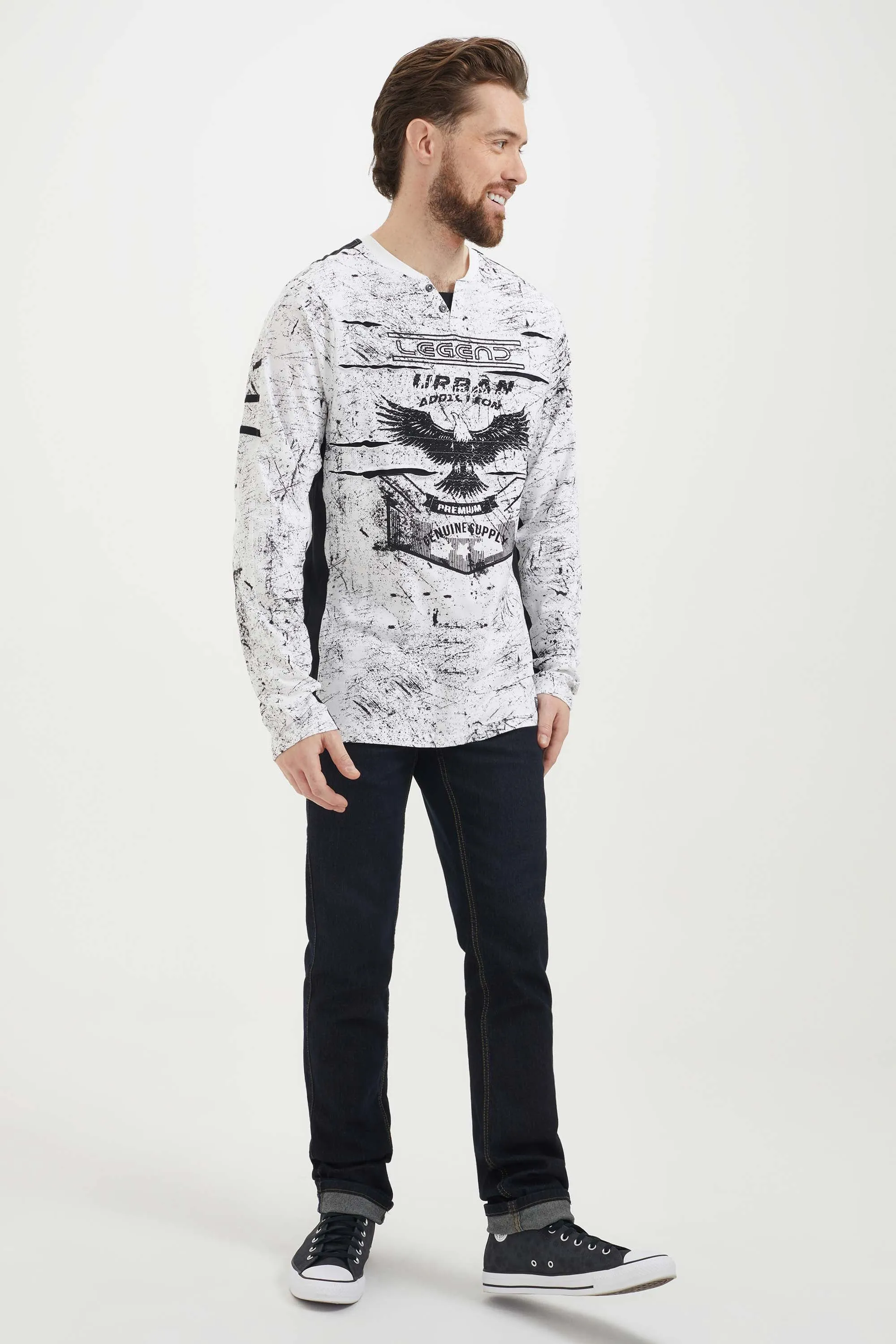 Printed henley Arlo T-shirt