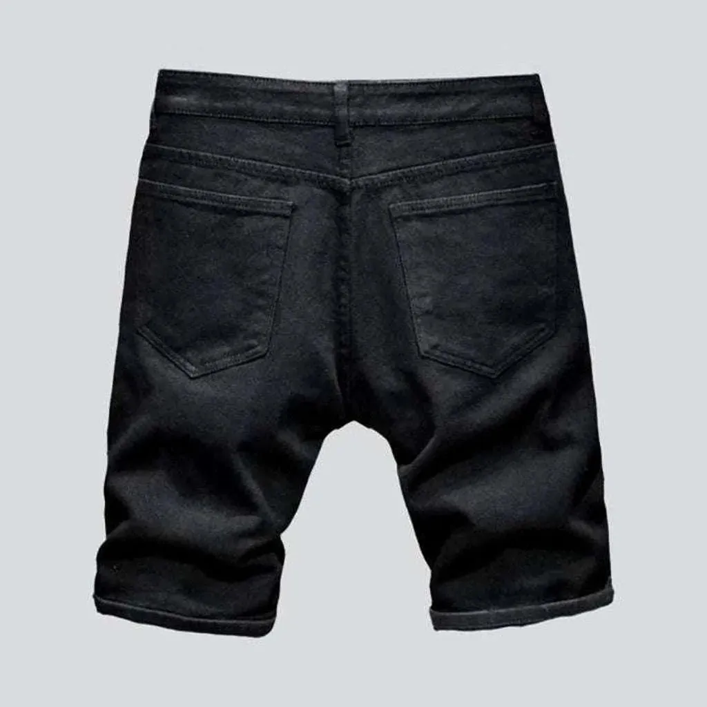 Ripped denim shorts for men