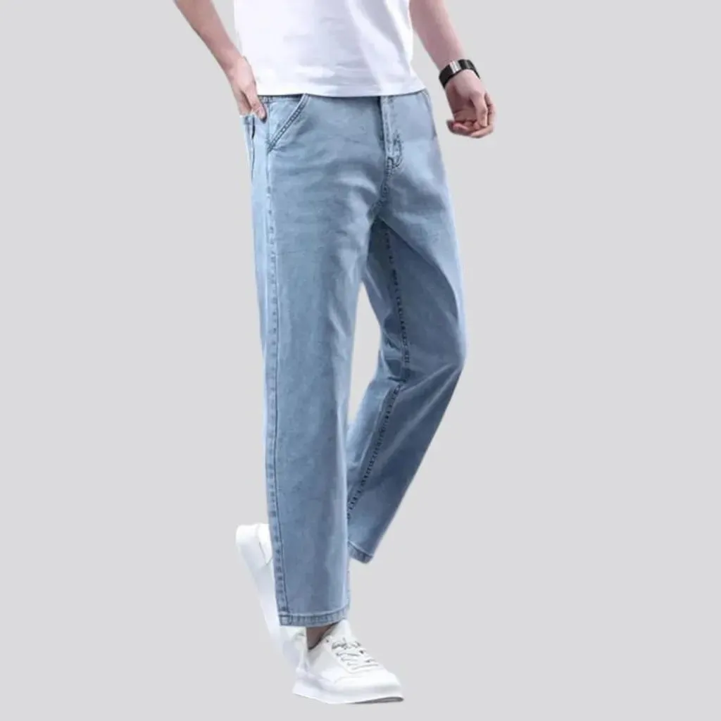 Sanded straight jeans
 for men