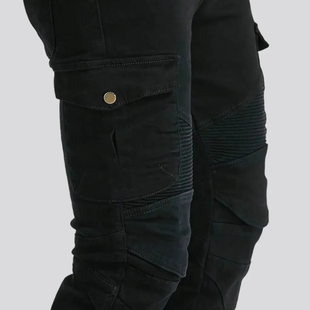 Slim moto men's denim pants