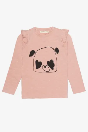 Soft Gallery Maddy Panda Girls Shirt - Pink Panda