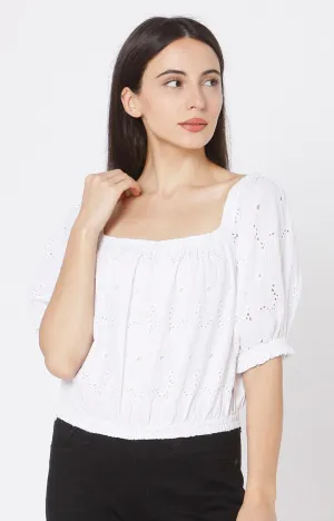 Spykar White Cotton Women Shirt