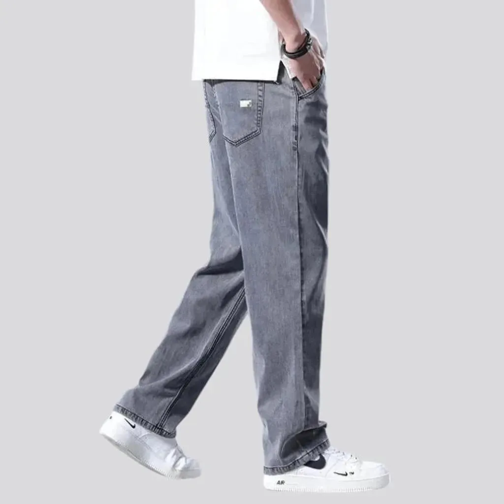 Straight stonewashed jeans
 for men