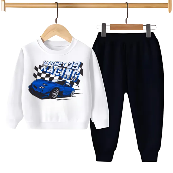 STREET RACING PRINTED SWEATSHIRT SET