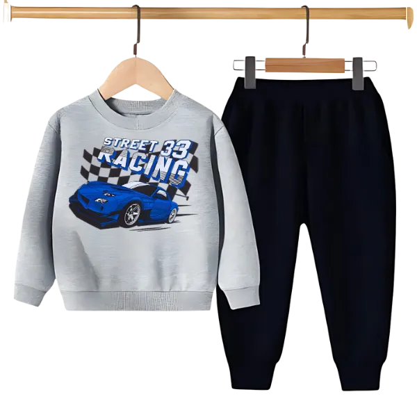 STREET RACING PRINTED SWEATSHIRT SET