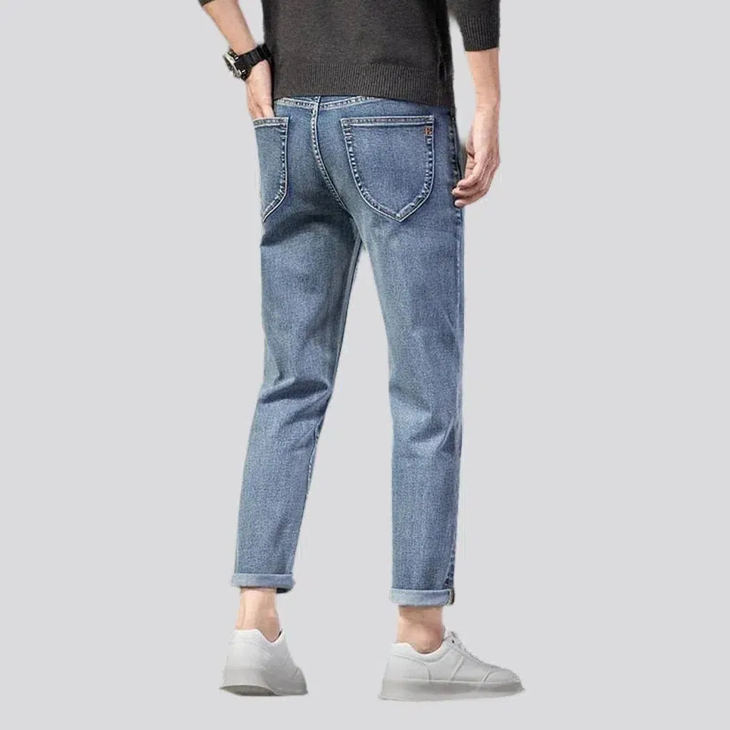 Tapered stonewashed jeans
 for men