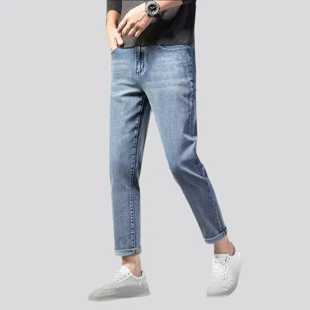 Tapered stonewashed jeans
 for men