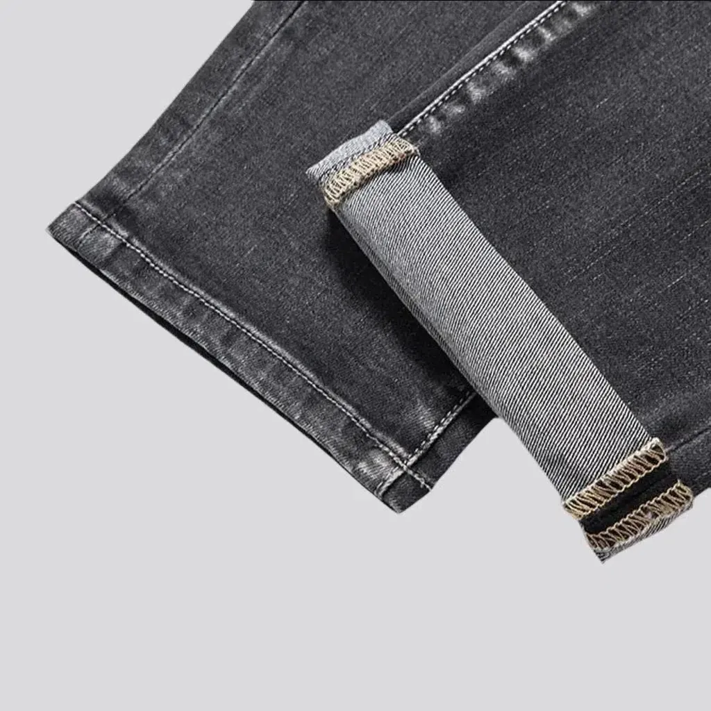 Tapered stonewashed jeans
 for men