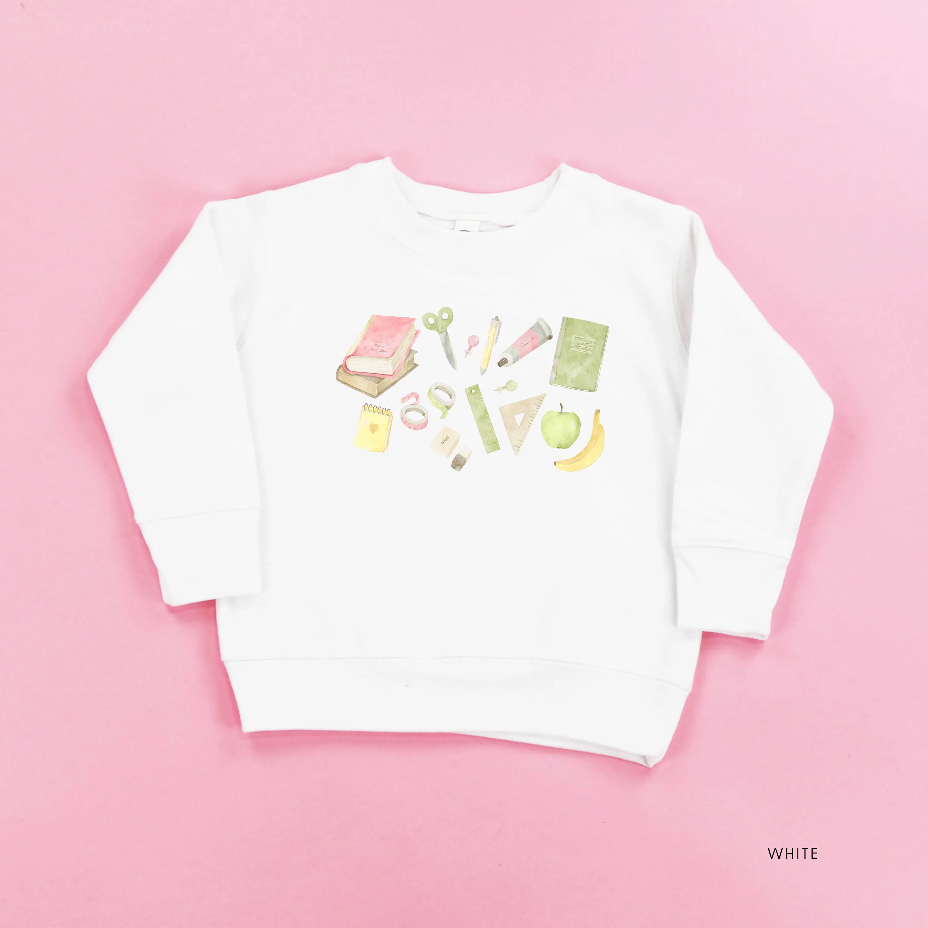 Watercolor School Supplies - Child Sweater