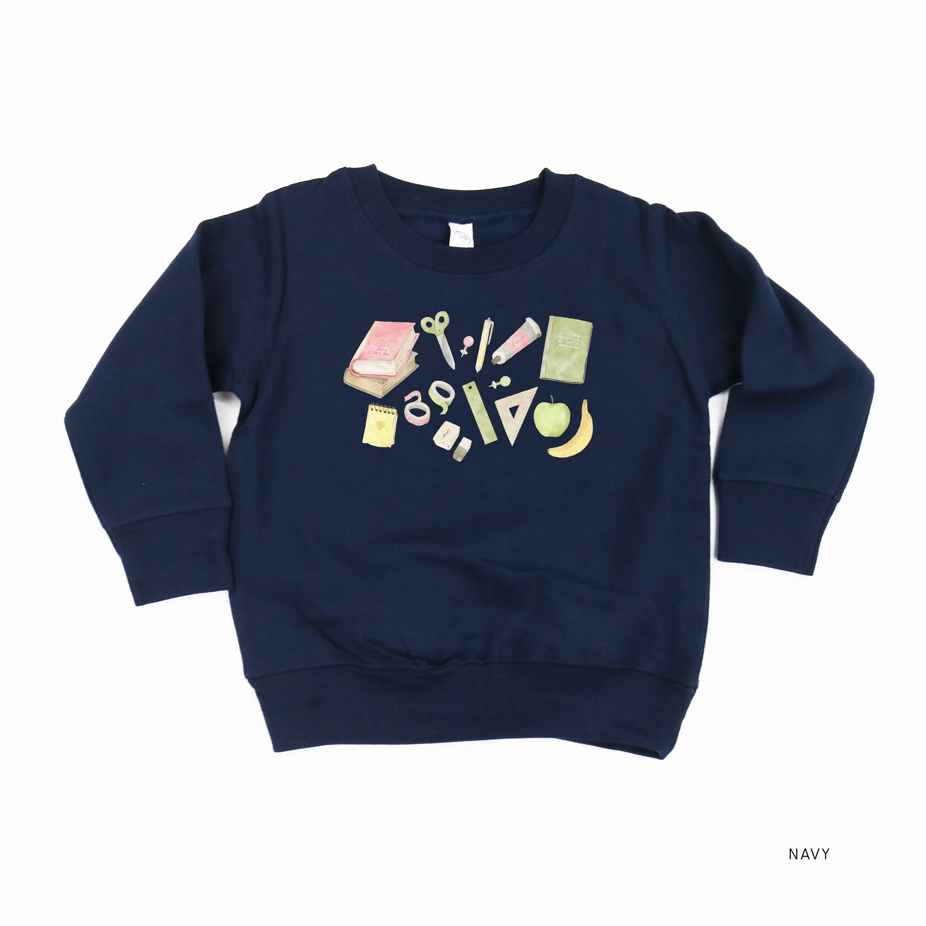 Watercolor School Supplies - Child Sweater