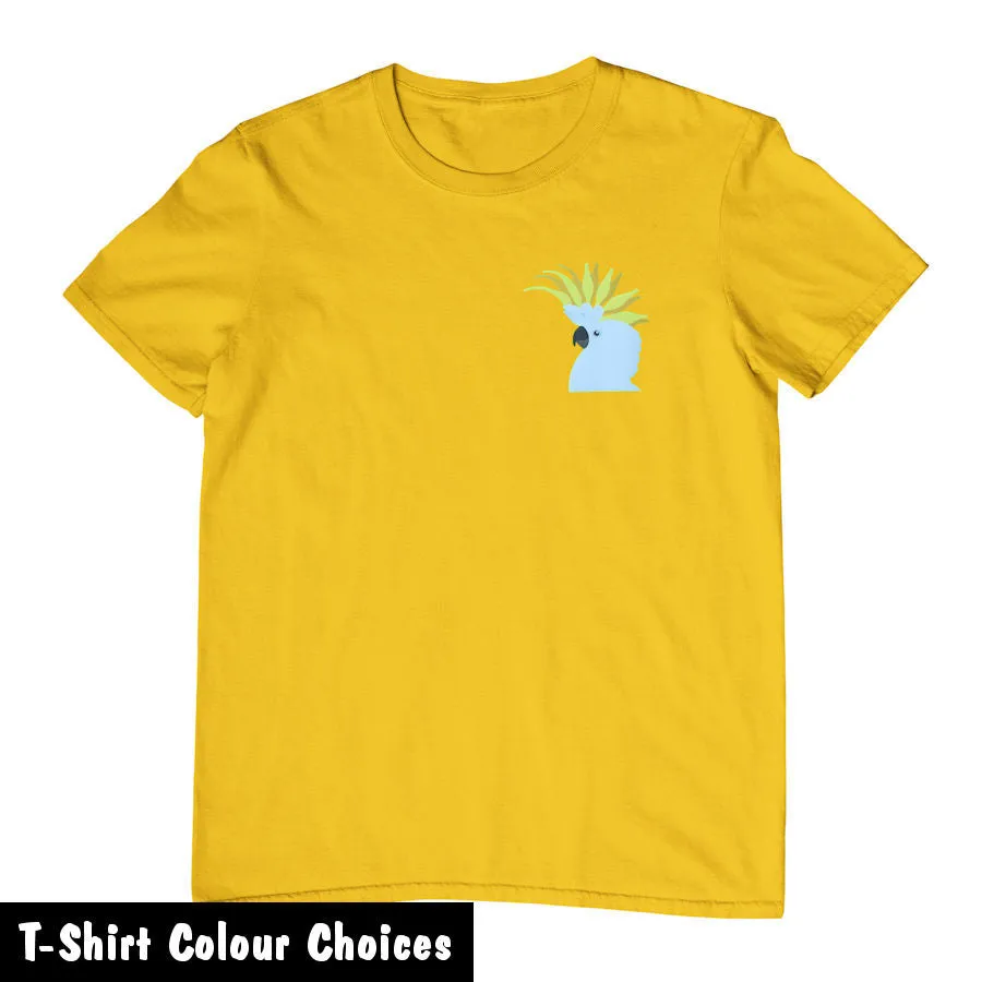 White Cockatoo Head Left Chest Childrens T-Shirt (Various Colours)