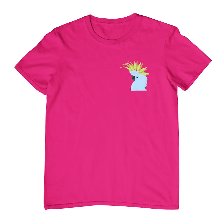 White Cockatoo Head Left Chest Childrens T-Shirt (Various Colours)