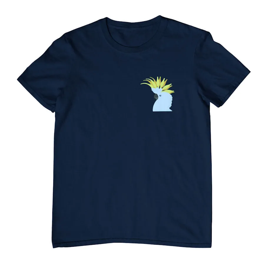 White Cockatoo Head Left Chest Childrens T-Shirt (Various Colours)