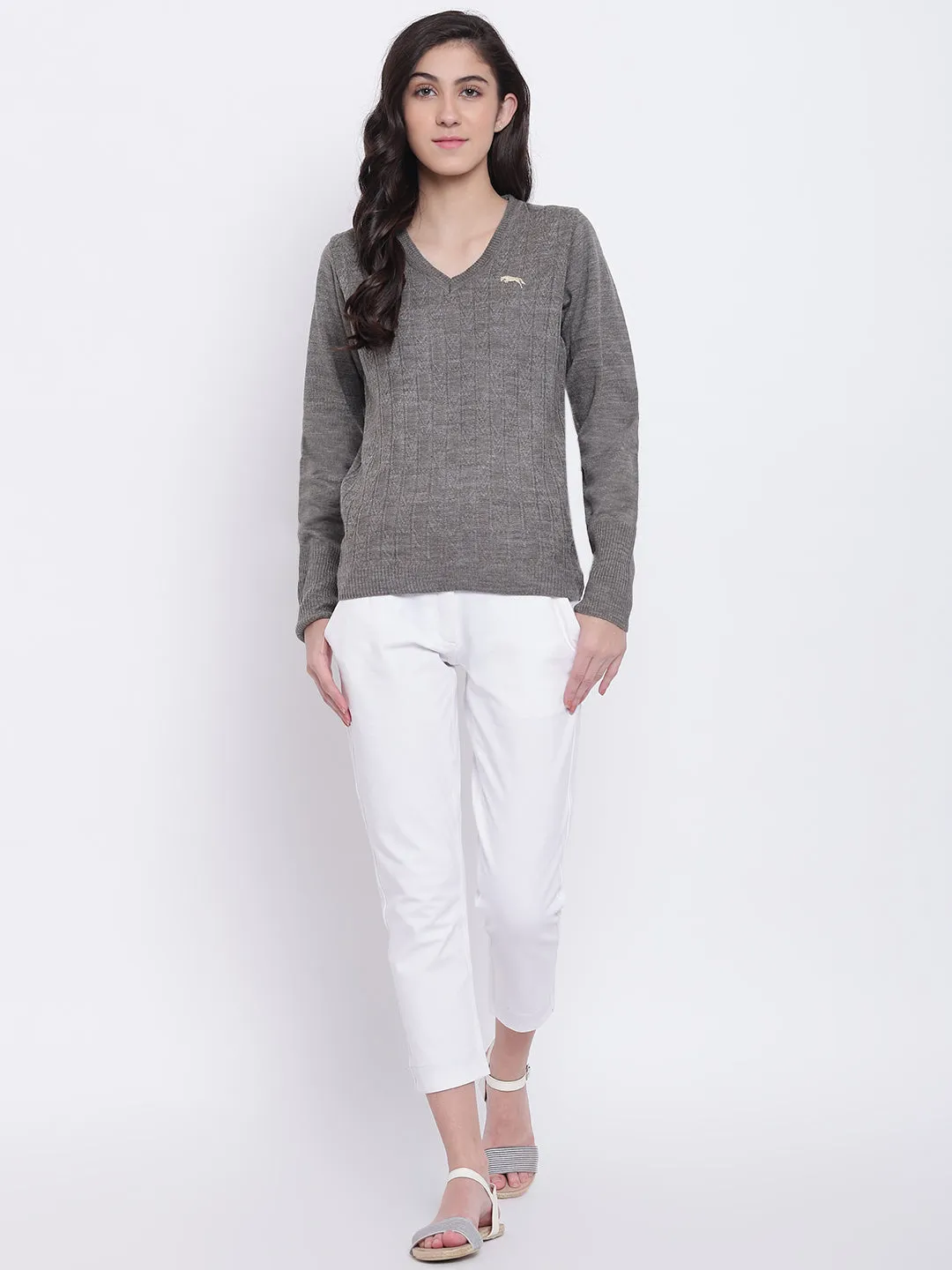 Women Beige Casual Sweaters