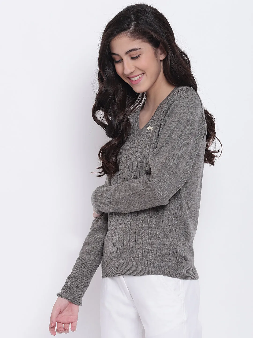 Women Beige Casual Sweaters