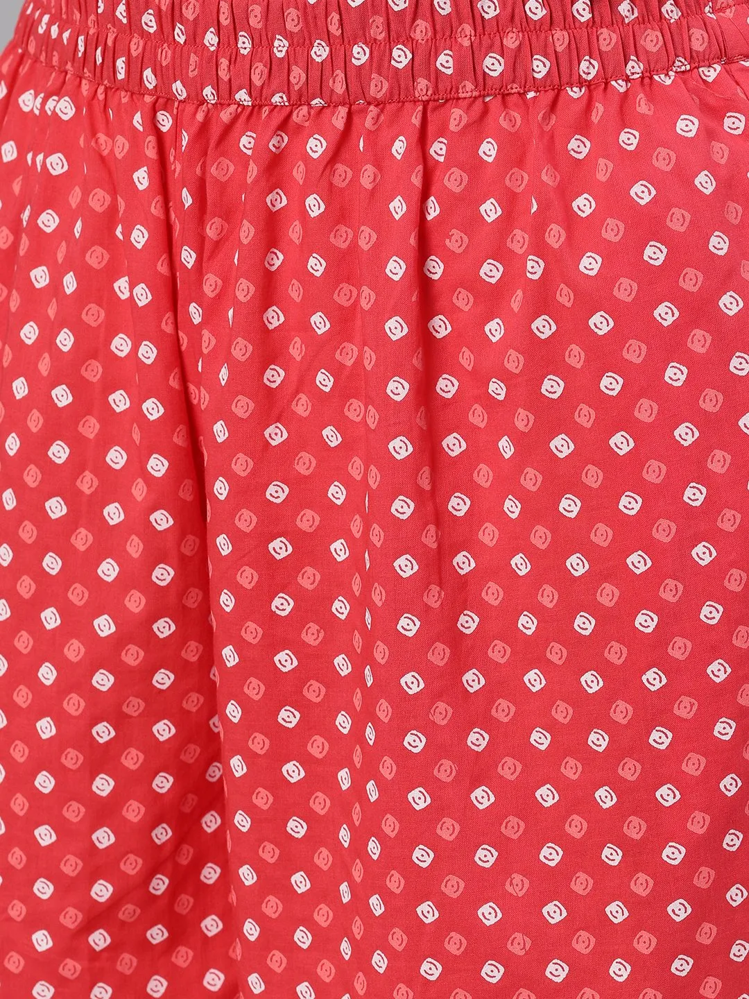 Women Dusky Pink Polkadot Print Trouser