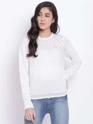 Women White Casual Sweaters