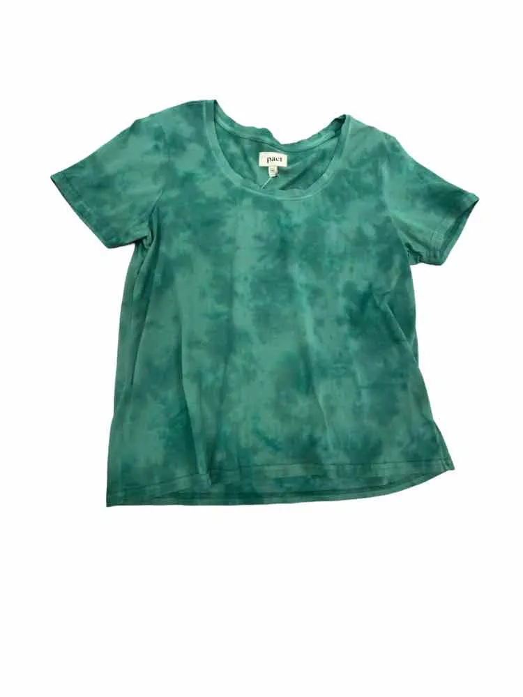 Women's Women Size Medium pact Green Print female Short sleeve tops